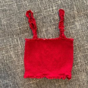 Red fitted crop top